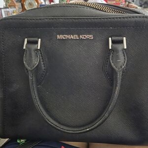 Michael Kors Black Satchel with Gold Details